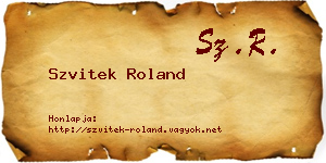 Szvitek Roland névjegykártya