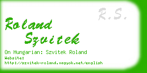 roland szvitek business card